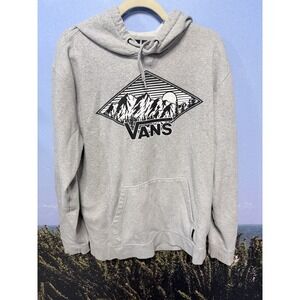 Vans Mens Grey Mountain Landscape Graphic Hoodie Size L